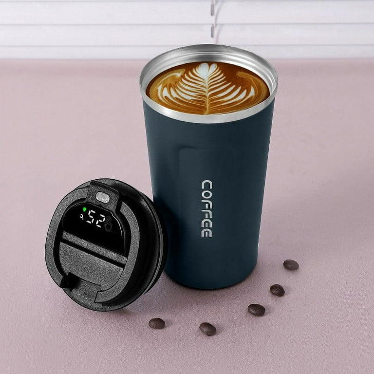 Smart Thermo Travel Coffee Mug Cup Thermal Stainless Steel with Lid Vacuum  Flask