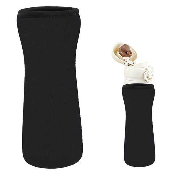 Insulated Cup Sleeve, Versatile Water Bottle Cover & Thermal Holder with Anti-Slip & Anti-Fall Design, Soft Material Sports Bottles Sleeve, Travel & Outdoor Sports Cup Sleeve Black 1Pcs