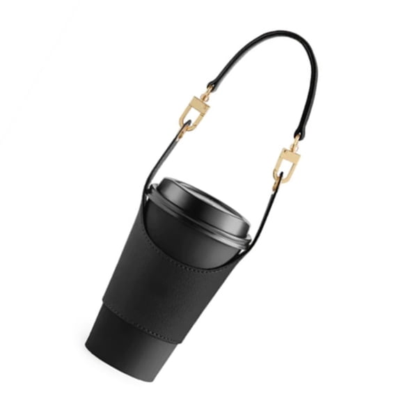 Insulated Cup Sleeve with Adjustable Strap Portable PU Water Bottle Protective Covers Coffee Cups Accessories
