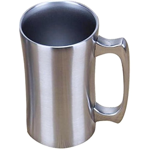 Insulated Cup, Stainless Steel Coffee Mug, 20 oz Coffee Mug, (560 ml), Double Wall Beer Stein, Tumbler with Handle, Insulated Beer Mug with Lid