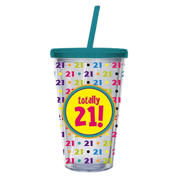 Insulated Cup w/Straw 17oz, Totally 21!