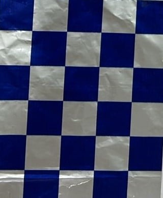 Insulated Cushion Foil Paper Sandwich Wrap, 10.5" x 13" Sheets, Blue Check Print, 1,000 Count