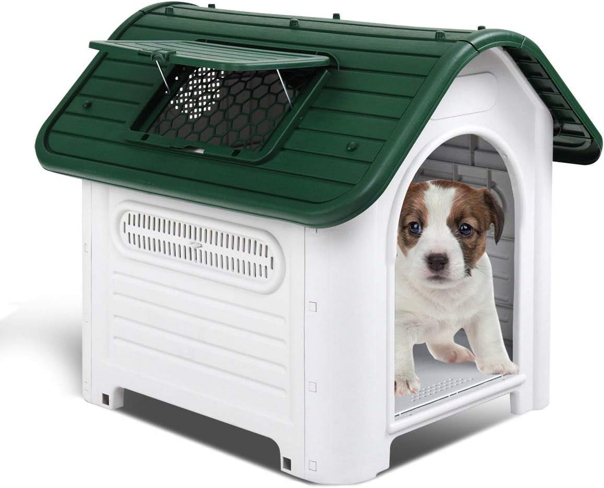 Insulated Dog House for Sm to Medium Dogs Outside, 29.9" Height Plastic