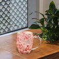 thumbnail image 1 of Insulated Double Wall Glass Coffee Cup Aesthetic Floral Pattern With Handle For Home Office Hot Beverage 350ML, 1 of 3