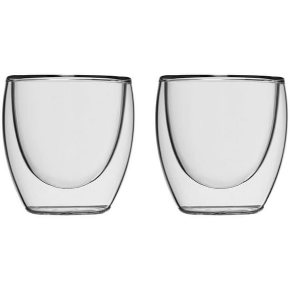 Insulated Double Wall Mug Cup Glass-Set of 4 Mugs/Cups