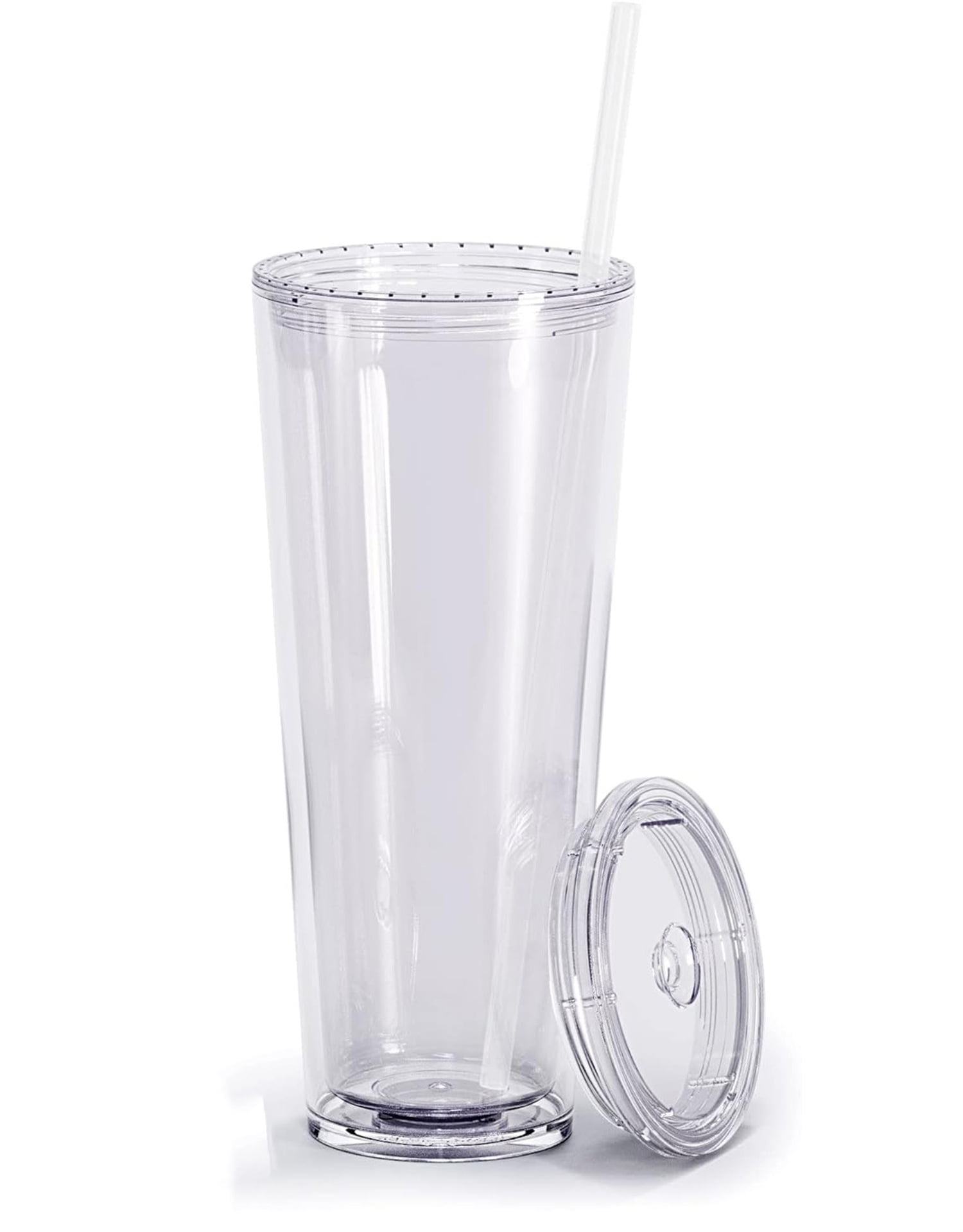 Insulated Double Wall Plastic Tumbler with Lids and Straws, Bexikou 1 ...