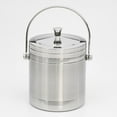 Insulated DoubleWalled Stainless Steel Ice Bucket with Tongs
