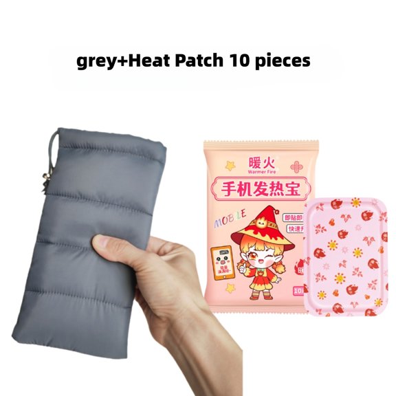 Insulated Drawstring Phone Pouch for IPhone 16 Pro Max, Quilted Cold-Weather Storage Bag for IPhone 15/16 Plus