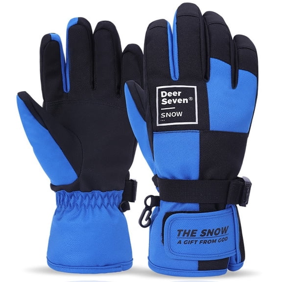 Insulated & Fleece-Lined Waterproof Kids' Gloves with Touchscreen - Thermal 5-Finger Gloves for Skiing, Snow & Bike Riding, Winter Sports & Outdoor Play