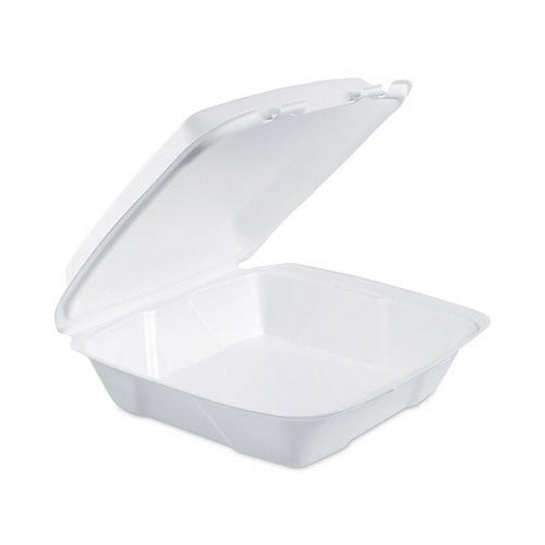 Insulated Foam Hinged Lid Containers, 3-Compartment, 9 x 9.4 x 3, White, 200/Pack, 2 Packs/Carton Insulated Foam Hinged Lid Containers, 3-Compartment, 9 x 9.4 x 3, White, 200/Pack, 2 Packs/Carton