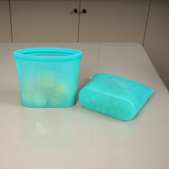 Insulated Food Bags for Sandwiches, Salad, 4 Pack, Teal Blue