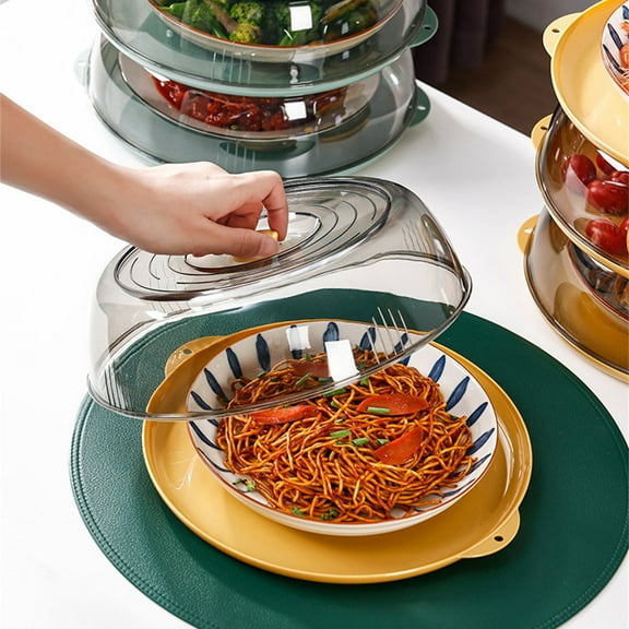 Insulated Food Covers with Transparent Lid - Multifunctional Vegetable Cover for Kitchen Counter - Soilproof Dustproof Dome for Fresh Produce - Practical Table Accessory for Serving and Storing Food