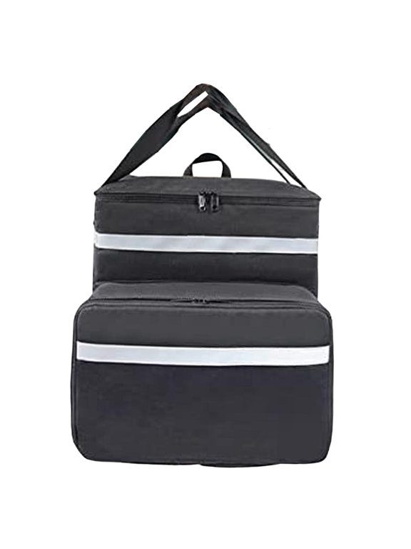 Insulated Food Delivery Backpack, Expandable, Durable and Easy to Clean Suitable for Delivery, Camping, Hiking, Road Trips with Convenient Mesh Pockets Black