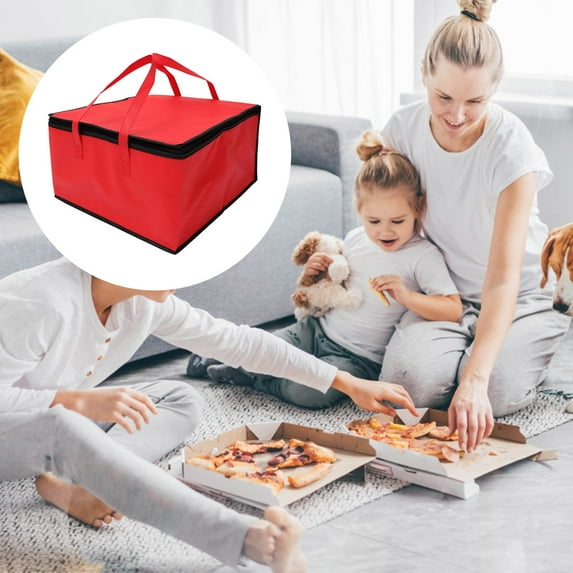 Insulated Food Delivery Bag for Food Delivery, Grocery- Cooler Bag, Food Warmers for Parties, Catering Supplies for Doordash, Thermal Bags for Cold and Hot Food Carrier (Red, XXX-Large, 1-Pack)