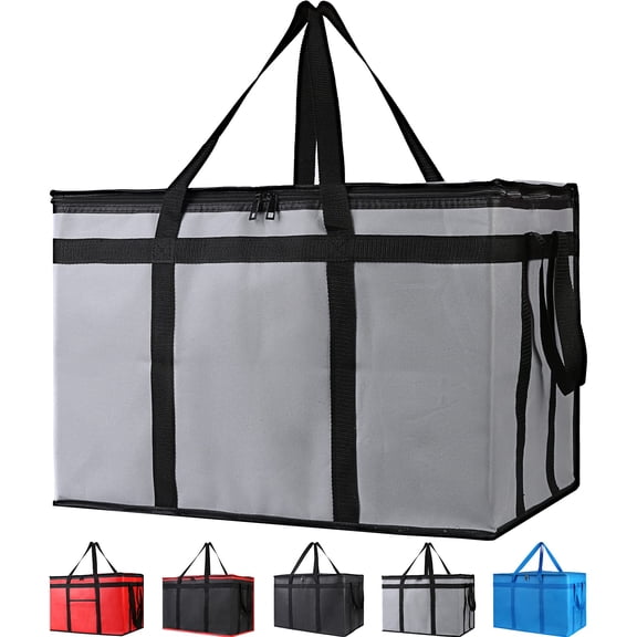 Insulated Food Delivery Bag for Pizza Delivery, Grocery Cooler Bag, Catering Supplies for Rideshare, Thermal Bags for Cold and Hot Food Carrier