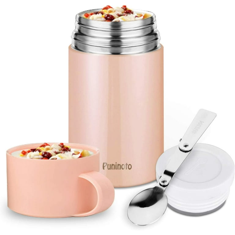 Insulated Lunch Container for Hot & Cold Food, Soup Thermos Food Jar, Leak  Proof Stainless Steel Bento Lunch Box with Spoon Keep Hot/Cold for School  Office Travel 