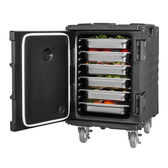 Insulated Food Pan Carrier 90L, Catering Dishbox for Hot/Cold Food, Stackable Chafing Dish, Front Load, Commercial Food Transportation