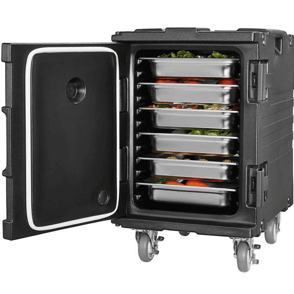Insulated Food Pan Carrier 95 Qt - Catering Hot Box, Front & End Loader, Wheeled Food Warmer with Handles, Restaurant Canteen Food Transport