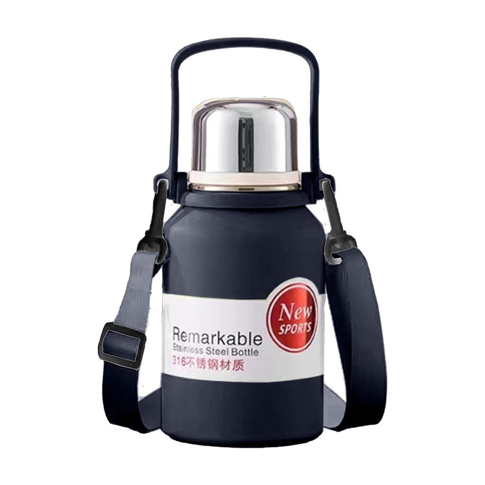 Insulated Gallon Jug with Handle Camping Water Jug, 316 Stainless Steel, Large Double Vacuum Water Bottle for Hot & Cold Drinks, Wide Mouth, Sweat Proof, Great for Travel, Camping 600ml