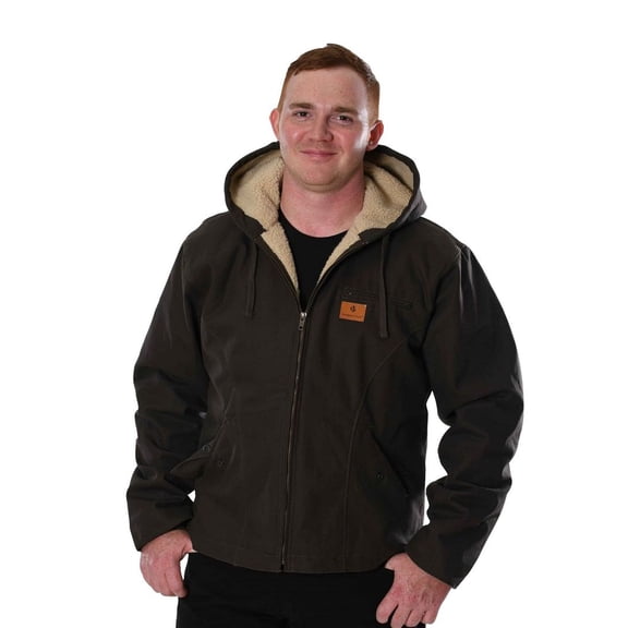 Insulated Gear Men's Sherpa Lined Hooded Duck Work Jacket