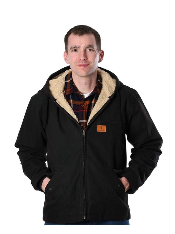 Men's Sherpa Lined Hooded Duck Work Jacket