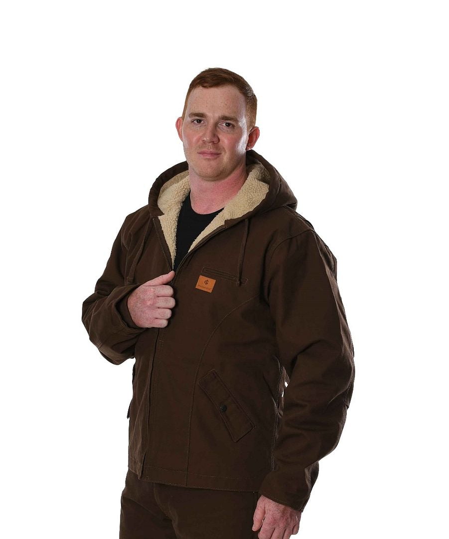Insulated Gear Men's Sherpa Lined Hooded Duck Work Jacket - Walmart.com