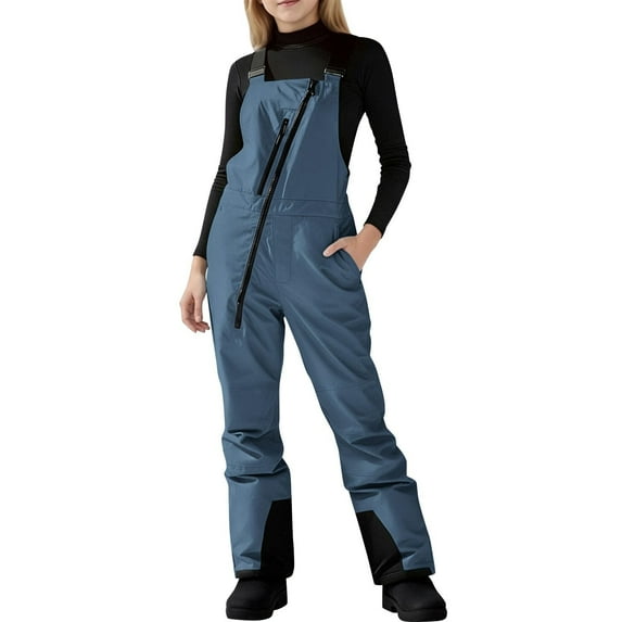Insulated Girls Ski Romper With Bib Pants For Outdoor Winter Sports And Cold Weather Activities