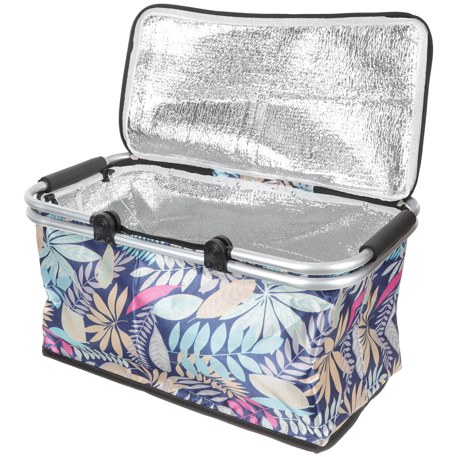 Insulated Grocery Bag Lunch Picnic Folding Basket Large Zipper Cooler Bags ( Food Delivery