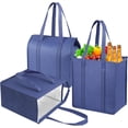 thumbnail image 1 of Insulated Grocery Bags with Zippered top Frozen Food Shopping Groceries Travel Insulated Tote Cooler Thermal Bags, 1 of 3