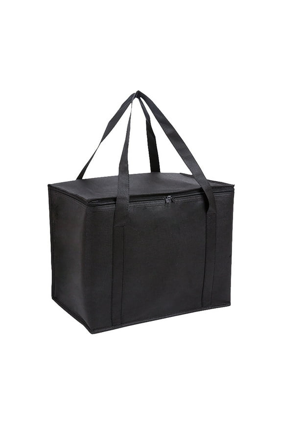 Insulated Grocery Shopping Bags, Black, Reusable Bag,Thermal Zipper,Collapsible,Tote,Cooler,Food Transport hot and Cold,Camping, delivery Groceries Freezer