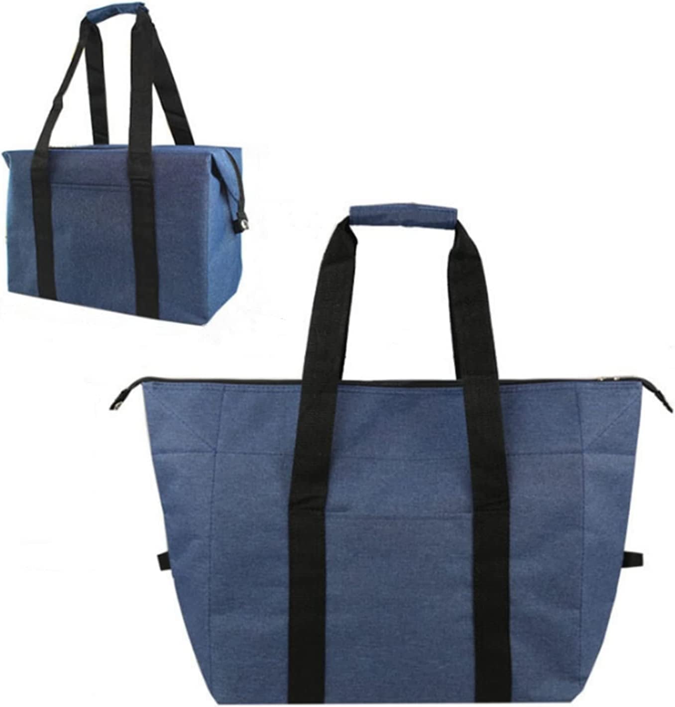 Insulated Grocery Thermal Tote Bags for Frozen Cold Hot Foods, Reusable Insulation Zippered Bag for Shopping, Travel, Picnic ,Lunch