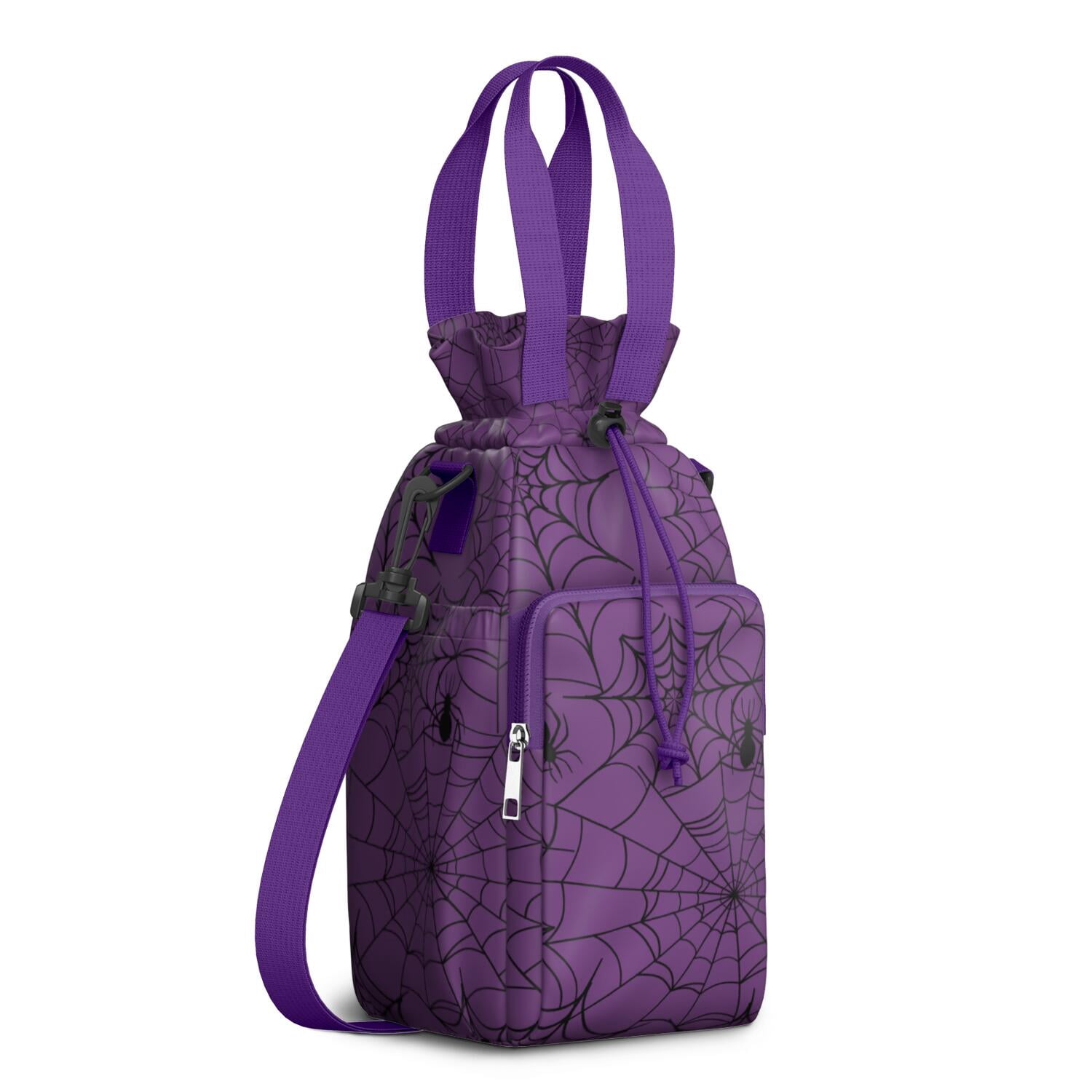 Insulated Halloween Water Bottle Carrier Bag Sleeve with Strap Crossbody for 20/24/32/40oz Tumbler,Psychedelic Stars Spider Water Bottle Holder Sling Bag with Pocket Gifts for Women Men Adults
