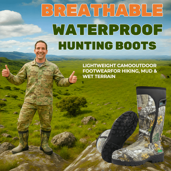 Insulated Hunting Boots for Men Featuring Waterproof Rubber