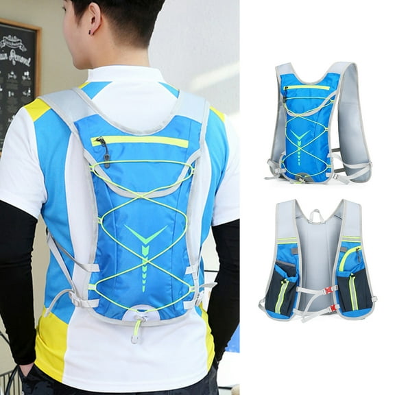 Insulated Hydration Pack 3L Water Bladder Backpack, Staron Lightweight Breathable Cycling Running Backpack, Portable Hydration Vest for Hiking Climbing with Reflective Strips, Blue