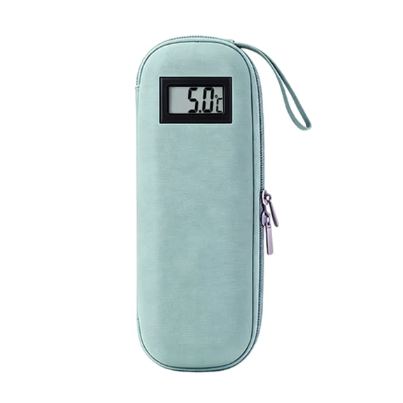 Insulated Insulin Cooler Travel Case with Temp Display Diabetic Medicine Storage Bag, Green