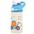 thumbnail image 1 of Insulated Kids Water Bottle YMTQ 13 5Oz 316 Stainless Steel Leak proof Straw Push Button Lock Switch BPA Free School Toddlers Boys Girls Digger, 1 of 10