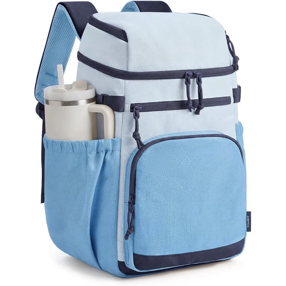 Insulated Leak-Proof Backpack Cooler for 28 Cans, Waterproof, Slate Blue