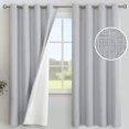Insulated Linen Blackout Curtains 72 Inch Long for Bedroom, Grommet