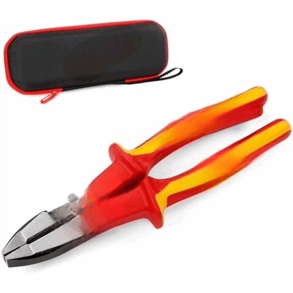 Insulated Linesmen's Pliers with Tool Storage Case, 9 Inch 1000V Insulated Electrician Combination Pliers Multipurpose Lineman Plier with Wire Cutter/Crimper$$Tools & Hardware Other