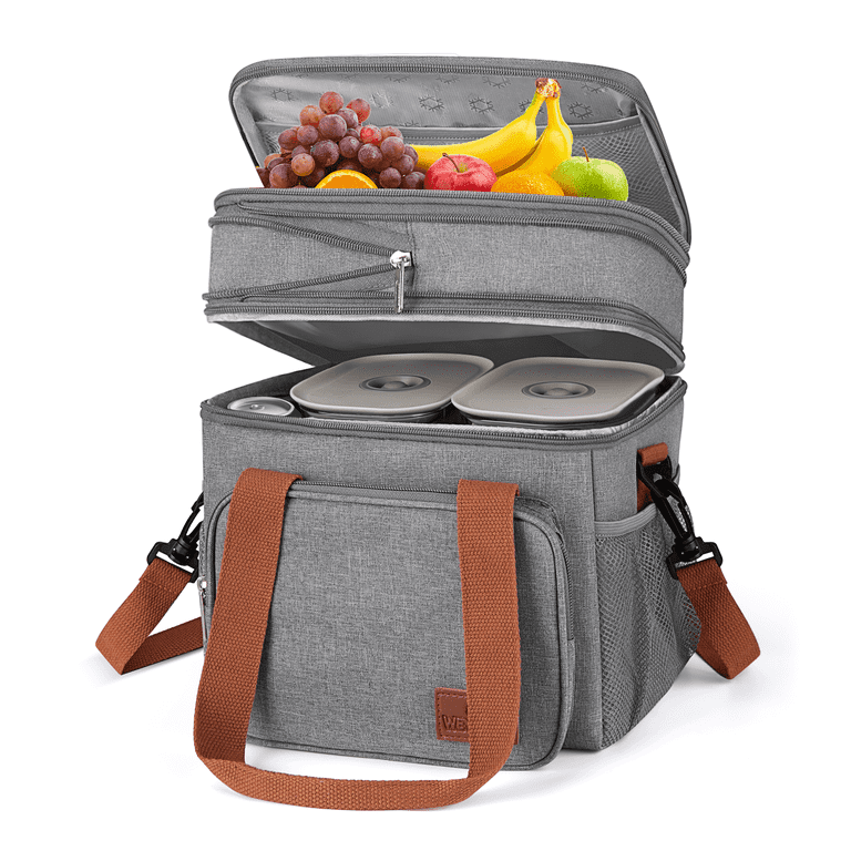 GPED Insulated Lunch Bag, 17L Expandable Double Deck Cooler Bag