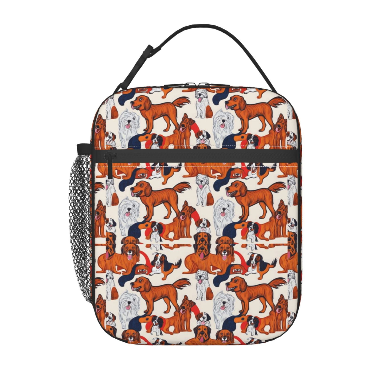 Curated visual reference: Gallery Detail: Insulated Lunch Bag 3D Dog Breeds Pattern 1 Adult Lunch