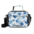 thumbnail image 1 of Insulated Lunch Bag 6L Leak-Proof Lunch Box with Shoulder Strap Multiple Pockets Lunch Tote Abstract Blue Maple Leaves, 1 of 9