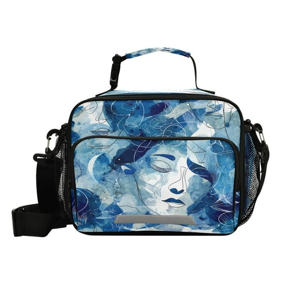 Insulated Lunch Bag 6L Leak-Proof Lunch Box with Shoulder Strap Multiple Pockets Lunch Tote Ethereal Dreamlike Elements