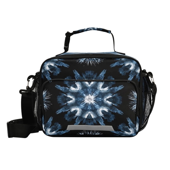 Insulated Lunch Bag 6L Leak-Proof Lunch Box with Shoulder Strap Multiple Pockets Lunch Tote Explosion Of Blue Ink