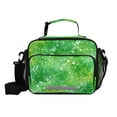 thumbnail image 1 of Insulated Lunch Bag 6L Leak-Proof Lunch Box with Shoulder Strap Multiple Pockets Lunch Tote Green Ink Splatter Pattern, 1 of 9
