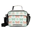 thumbnail image 1 of Insulated Lunch Bag 6L Leak-Proof Lunch Box with Shoulder Strap Multiple Pockets Lunch Tote Green and Peach Bow Pattern, 1 of 9