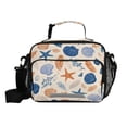 thumbnail image 1 of Insulated Lunch Bag 6L Leak-Proof Lunch Box with Shoulder Strap Multiple Pockets Lunch Tote Hand-drawn Shell Pattern, 1 of 9