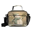 thumbnail image 1 of Insulated Lunch Bag 6L Leak-Proof Lunch Box with Shoulder Strap Multiple Pockets Lunch Tote Light Green Smiling Snowman, 1 of 9