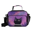 thumbnail image 1 of Insulated Lunch Bag 6L Leak-Proof Lunch Box with Shoulder Strap Multiple Pockets Lunch Tote Purple Sky and Black Cat, 1 of 9