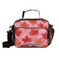 thumbnail image 1 of Insulated Lunch Bag 6L Leak-Proof Lunch Box with Shoulder Strap Multiple Pockets Lunch Tote Red Maple Leaf Pattern, 1 of 9